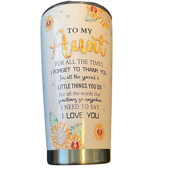 MUILZON “To My Aunt” Gift Double Wall Tumbler, 20oz. - Picture 1 of 6